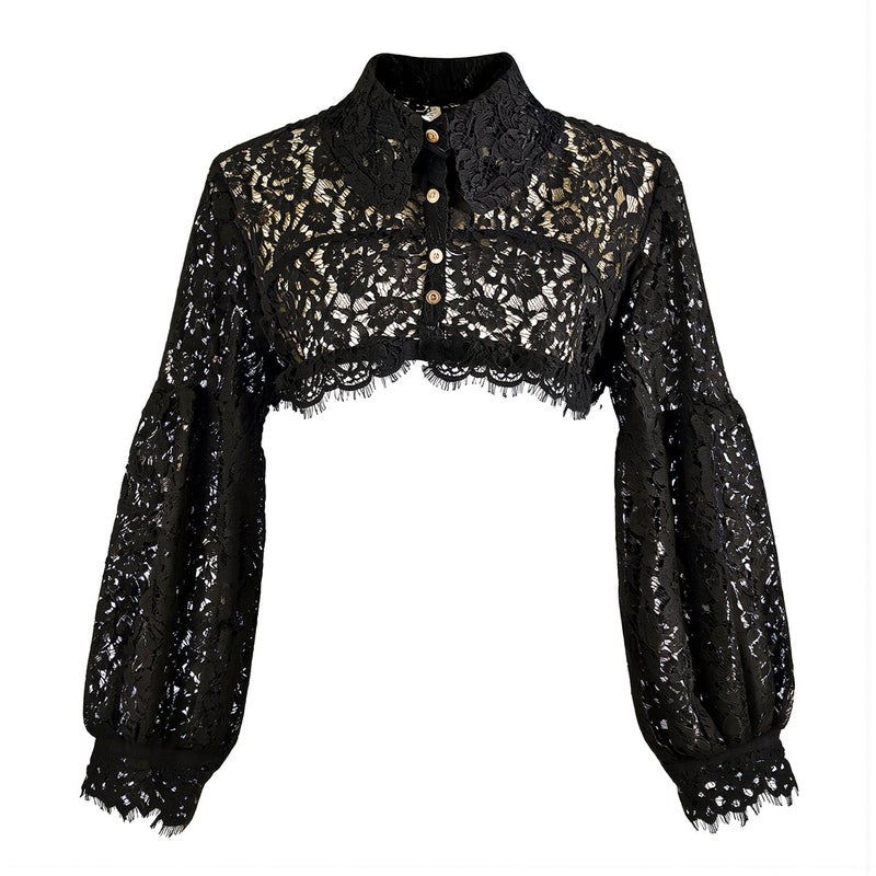High Compatibility Lace Collar White Long Sleeve Fit Most Tops All Body Sizes - Image 1