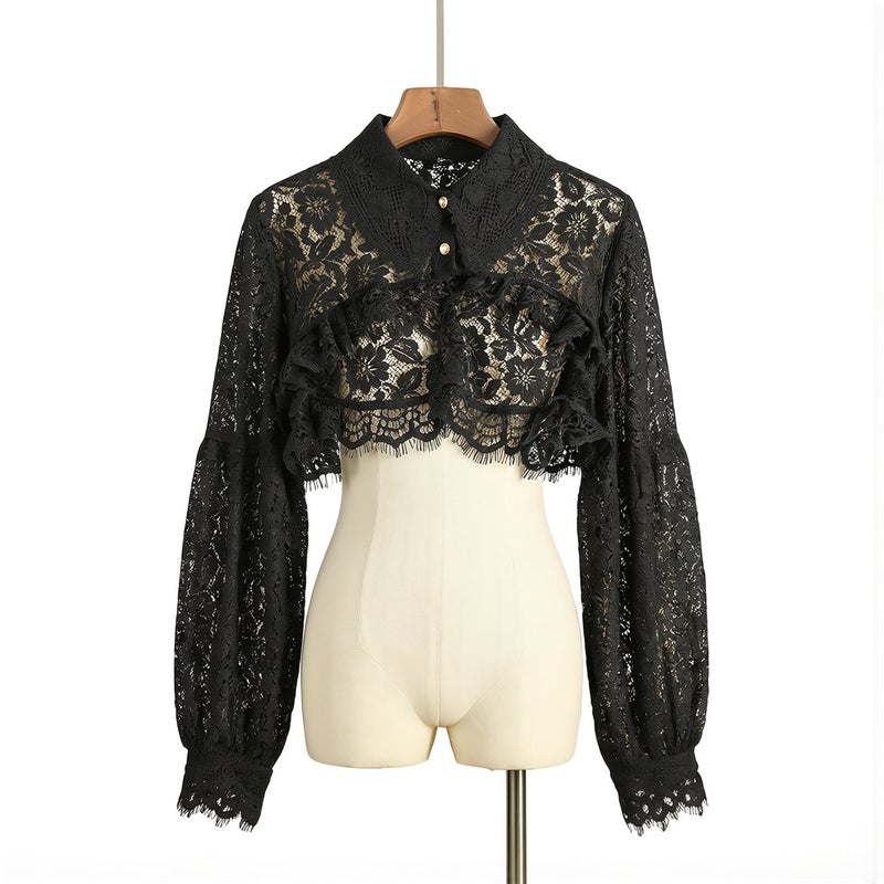 High Compatibility Lace Collar White Long Sleeve Fit Most Tops All Body Sizes - Image 2