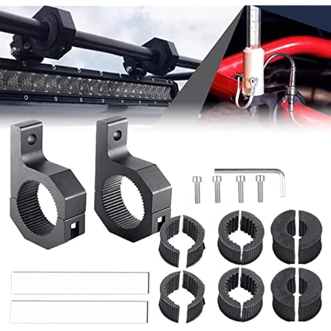 ريحني مشبك أنبوب مصباح العمل العالمي 20 مم 50 مم، حامل تثبيت مصباح الضباب، حامل مصباح المصد للمركبات على الطرق الوعرة، السيارات والشاحنات والدراجات النارية - Image 2