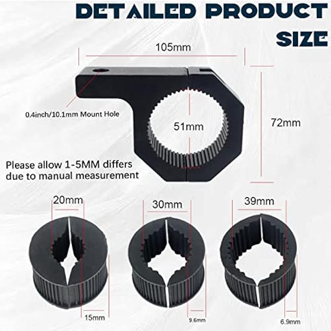 ريحني مشبك أنبوب مصباح العمل العالمي 20 مم 50 مم، حامل تثبيت مصباح الضباب، حامل مصباح المصد للمركبات على الطرق الوعرة، السيارات والشاحنات والدراجات النارية - Image 4