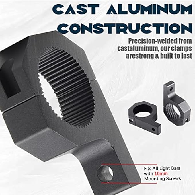 ريحني مشبك أنبوب مصباح العمل العالمي 20 مم 50 مم، حامل تثبيت مصباح الضباب، حامل مصباح المصد للمركبات على الطرق الوعرة، السيارات والشاحنات والدراجات النارية - Image 3