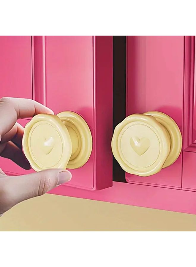2pcs Beige Heavy Duty Adhesive Door Handle Hooks No Drill Installation Space Saving Organizer For Cabinets Sliding Doors Towels Modern Home Decor - Image 4
