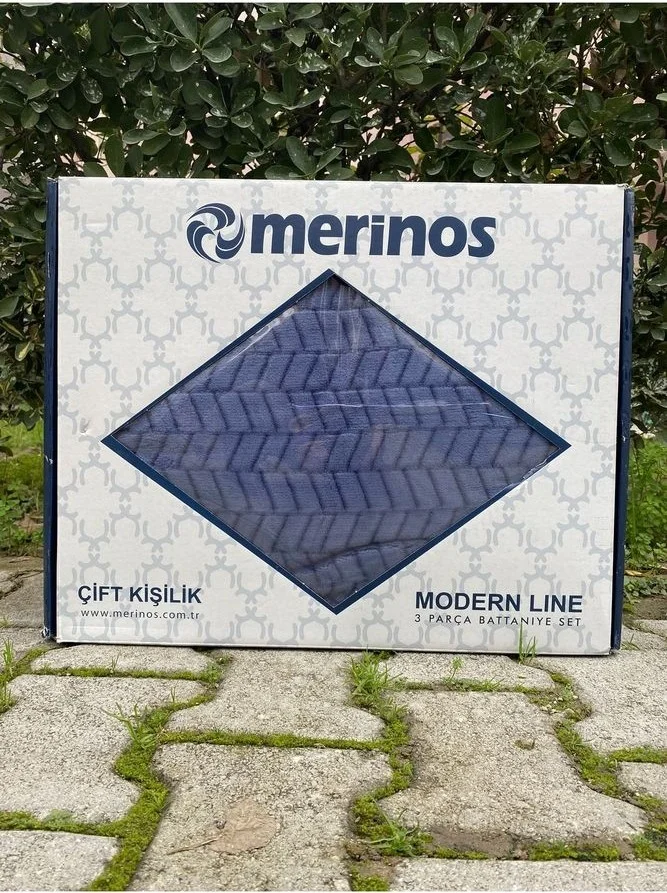 MERINOS Modern Line 3 Piece Blanket Bedspread Set Double