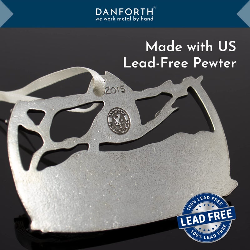 DANFORTH - 'A Visitor' Red Cardinal Christmas Tree Ornament  Hanging Pewter Xmas Decoration  Winter Decor  2015 Annual Ornament  for Bird Lovers  2   Wide by 1   High  Made in USA - Image 3