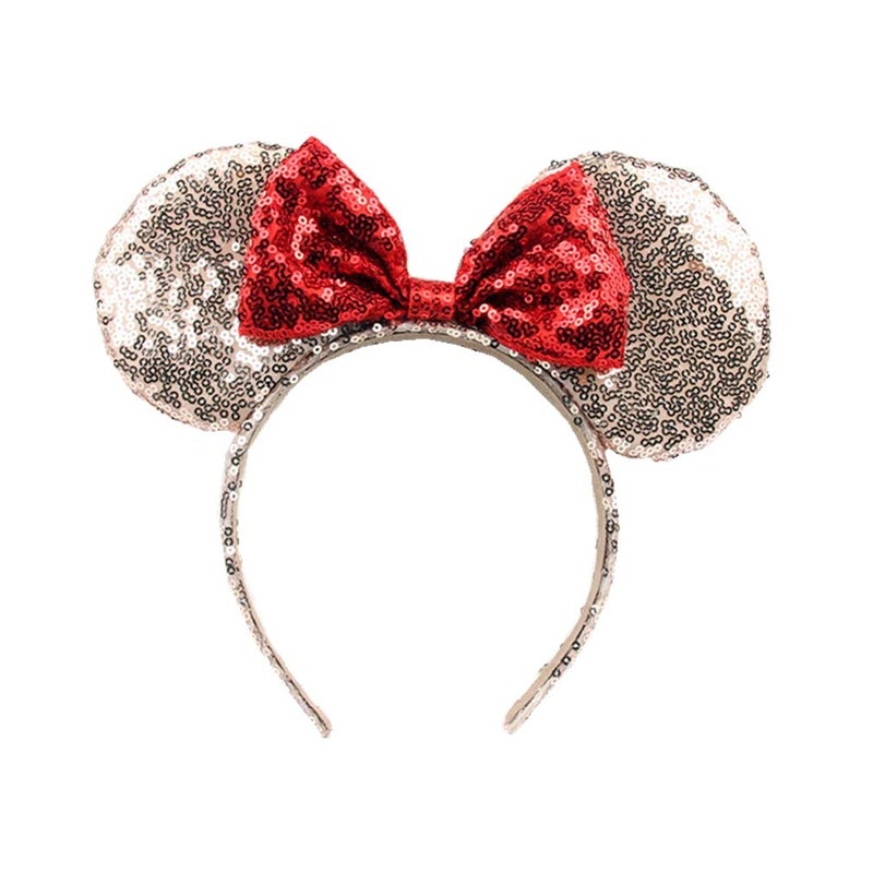 OBUY Bow Headbands Glitter Princess Party Decoration Adult Sparkly Mermaid Mouse Ears Headband for Girls Cosplay Costume for Girls Women