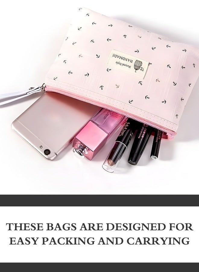 3-Piece Portable Cosmetic Bag Set, Travel Makeup Bag For Organizing Toiletries And Cosmetics, Transparent With Multi-Colored Zipper - Image 4