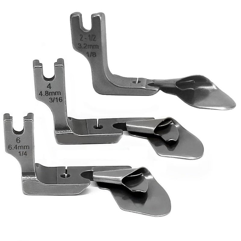 Fbshicung Fbshicung 3 Piece Industrial Curved Scroll Hemmer Foot 1831614 Hem Pull Tube Presser Foot Silk Chiffon Skirt Crimping Presser Foot Compatible with Brother JUKI CONSEW Singer 