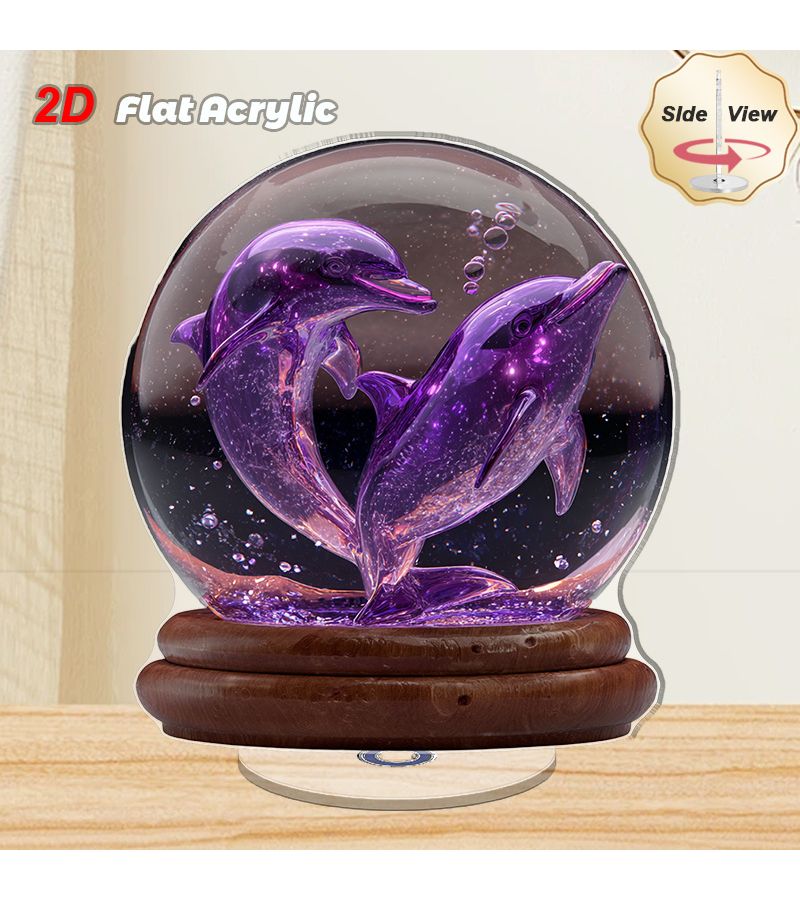 2D Dolphin Rotating Acrylic Turntable All Season Outdoor Home Decor Gift - Image 4