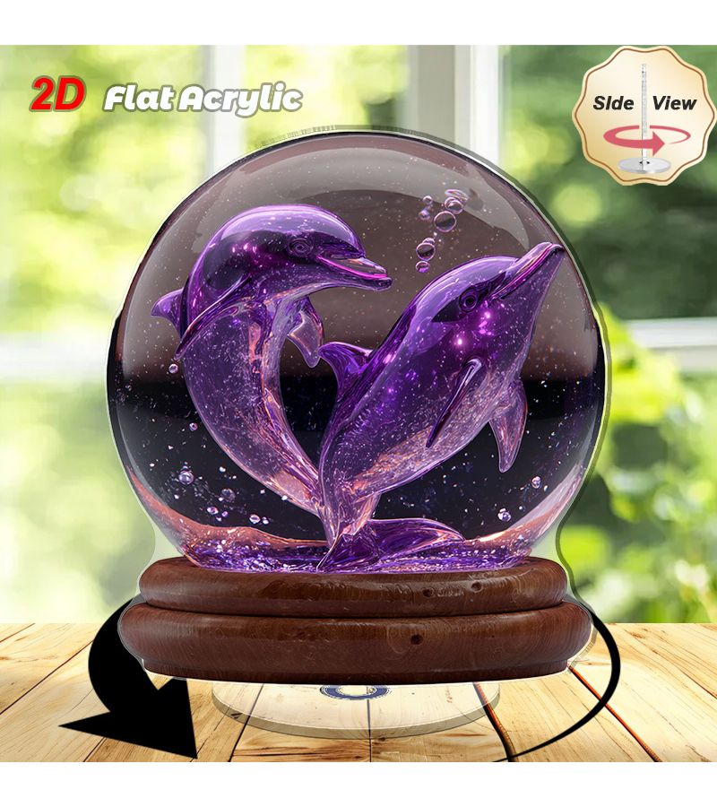 2D Dolphin Rotating Acrylic Turntable All Season Outdoor Home Decor Gift - Image 5