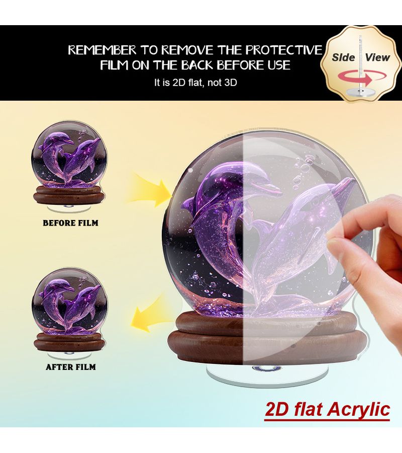 2D Dolphin Rotating Acrylic Turntable All Season Outdoor Home Decor Gift - Image 3