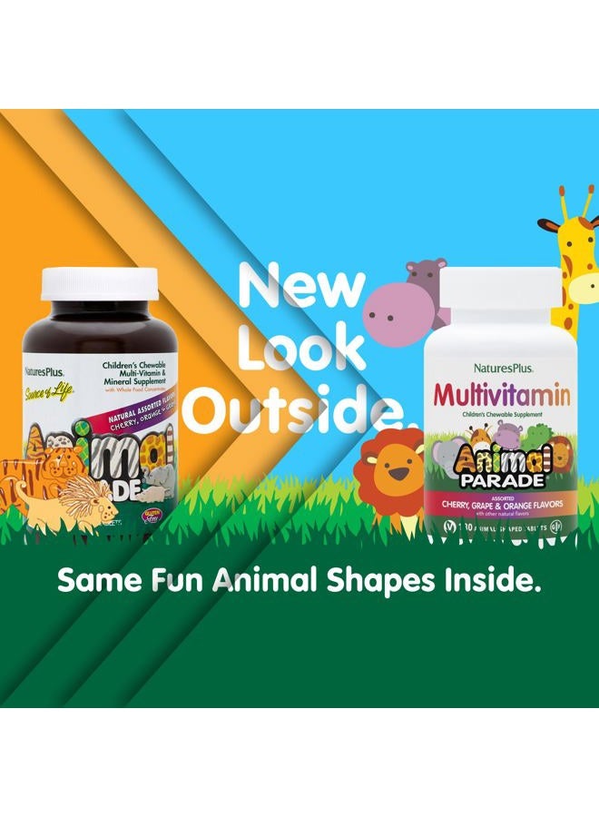NaturesPlus Natures Plus Animal Parade Children's Chewable Multivitamin - 180 Animal-Shaped Tablets, Pack of 3 - Natural Assorted Flavors - Vegan, Gluten Free - 270 Total Servings - Image 2