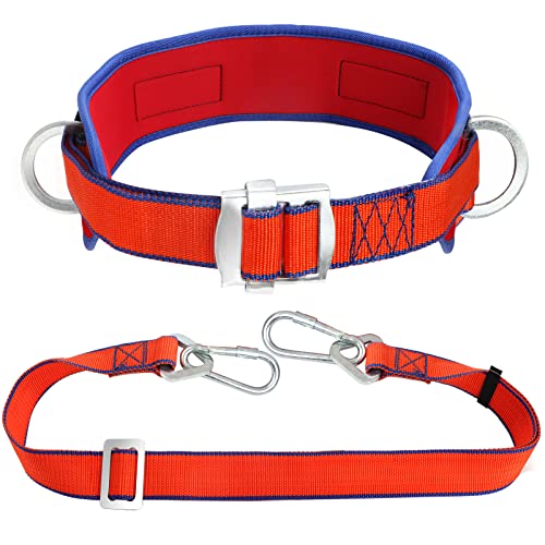 TT TRSMIMA Trsmima Safety Belt with Adjustable Lanyard and Updated Waist Pad - Tree Climbing Belt Harness - Safety Lanyard Fall Protection- Fall Arrest Kite Climbing Lanyard,Ladder Safety Harness - Image 1