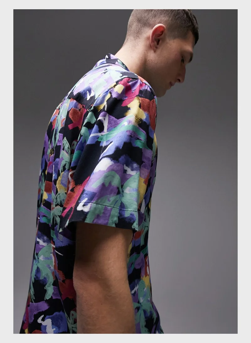 TOPMAN Paintbrush Print Shirt