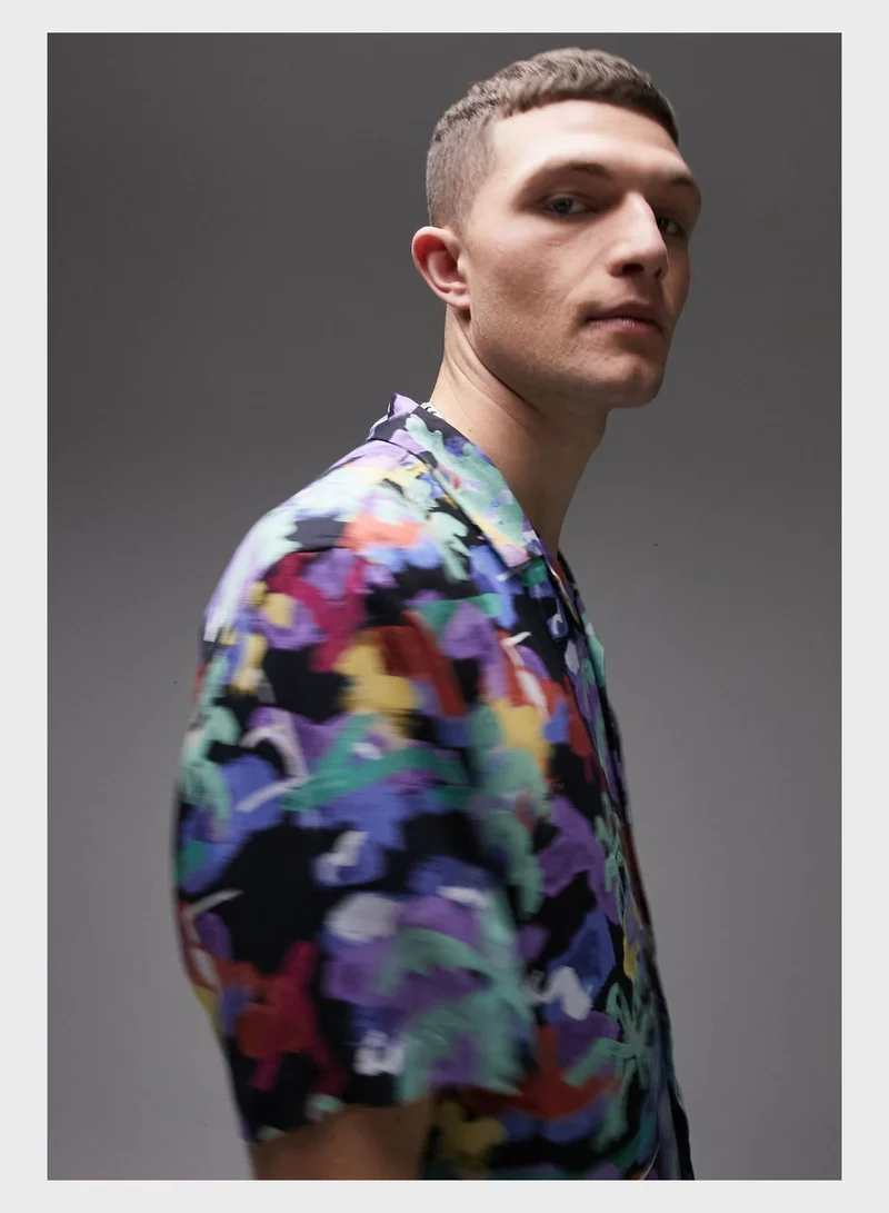 TOPMAN Paintbrush Print Shirt
