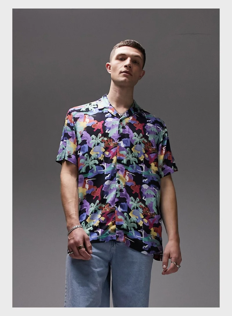 TOPMAN Paintbrush Print Shirt