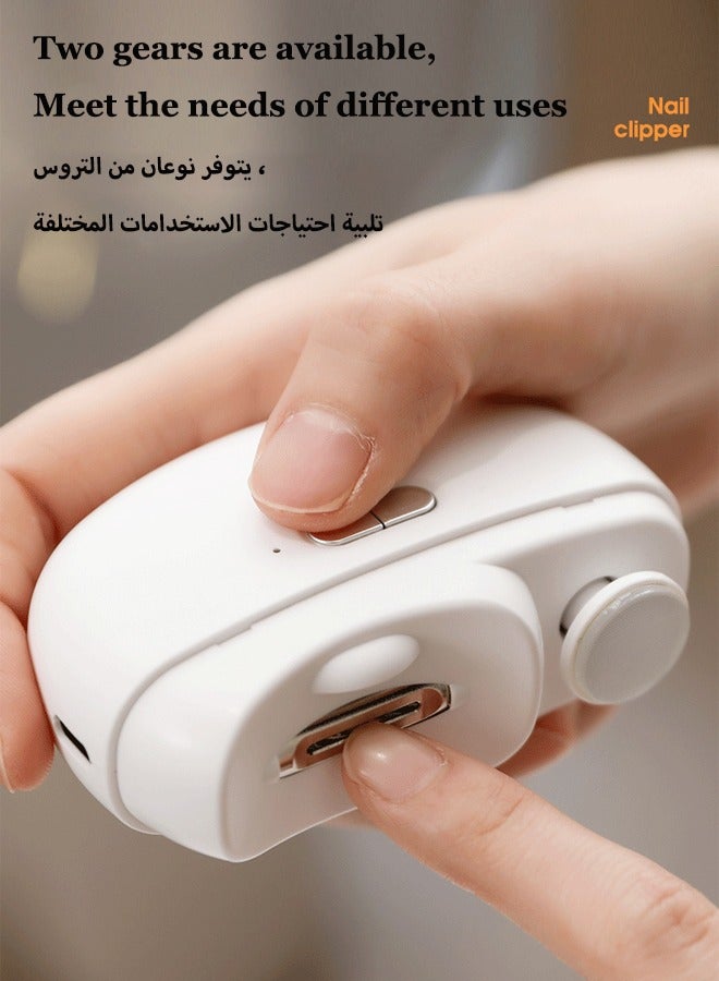 آيسيورا مقص الأظافر الكهربائية العناية بالأظافر الكهربائية مبرد أظافر متعدد الوظائف مقص أظافر USB قابل لإعادة الشحن صنفرة الأظافر الكهربائية مقص الأظافر مع الأضواء مناسب للأطفال أو الكبار - Image 4