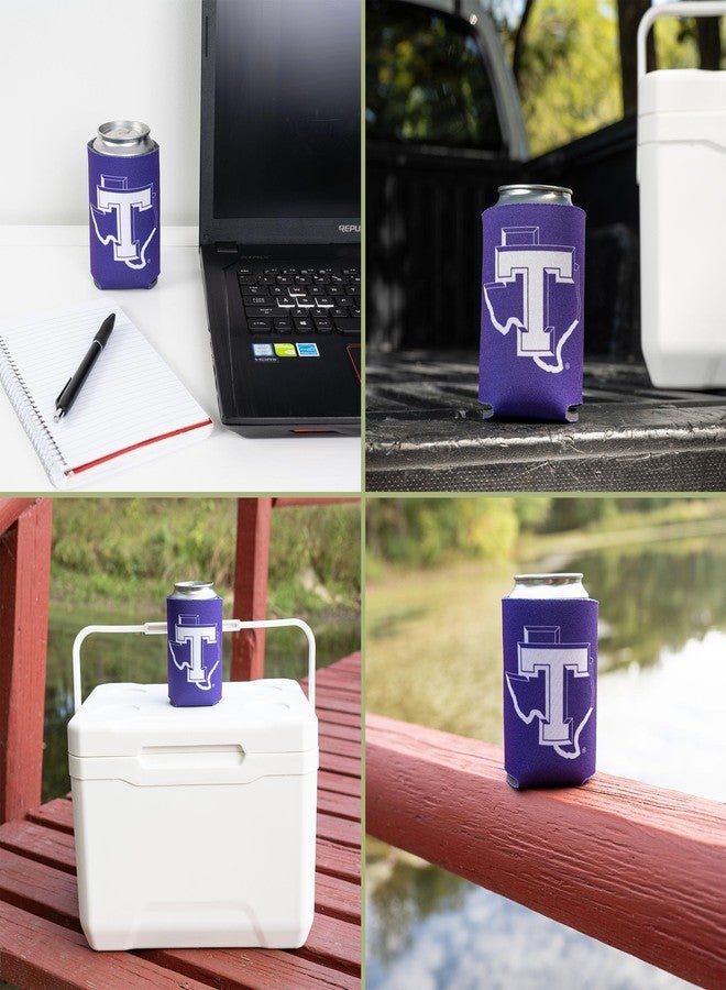 ديزرت كاكتوس حافظة علب مشروبات بتصميم صبار الصحراء، جامعة ولاية تارلتون، مبرد مشروبات تكساس، عبوة واحدة من الفوم، حامل علب سعة 12 أونصة، جانب واحد (التصميم أ) - Image 5