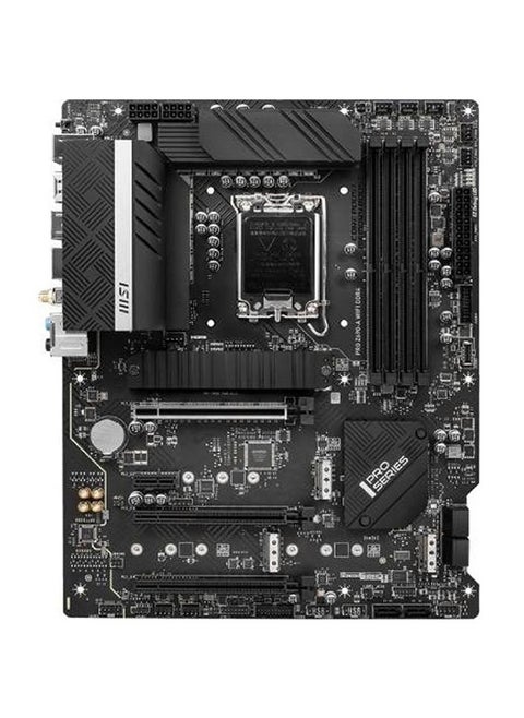 لوحة أم ATX Pro Z690-A واي فاي DDR4 بمقبس LGA 1700 ورقاقة Z690 وذاكرة DDR4 بسعة 128 جيجا وشبكة LAN بسرعة 2.5 جيجا في الثانية ووحدة Intel Wi-Fi 6 وفتحة PCI-E X16 وفتحة M.2 SATA III ومخرج HDMI ومخرج DP - لون أسود أسود