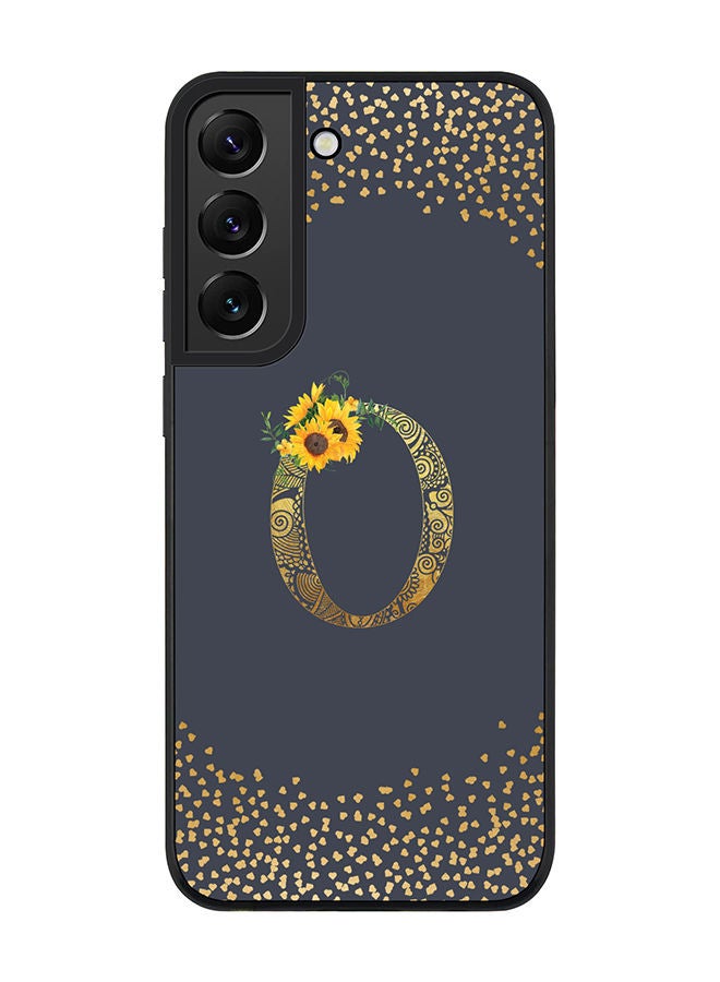 Stylizedd Rugged Black edge case for Samsung Galaxy S21 5G Slim fit Soft Case Flexible Rubber Edges Anti Drop TPU Gel Thin Cover - Custom Monogram Initial Letter Floral Pattern Alphabet - O (Grey ) - Image 1