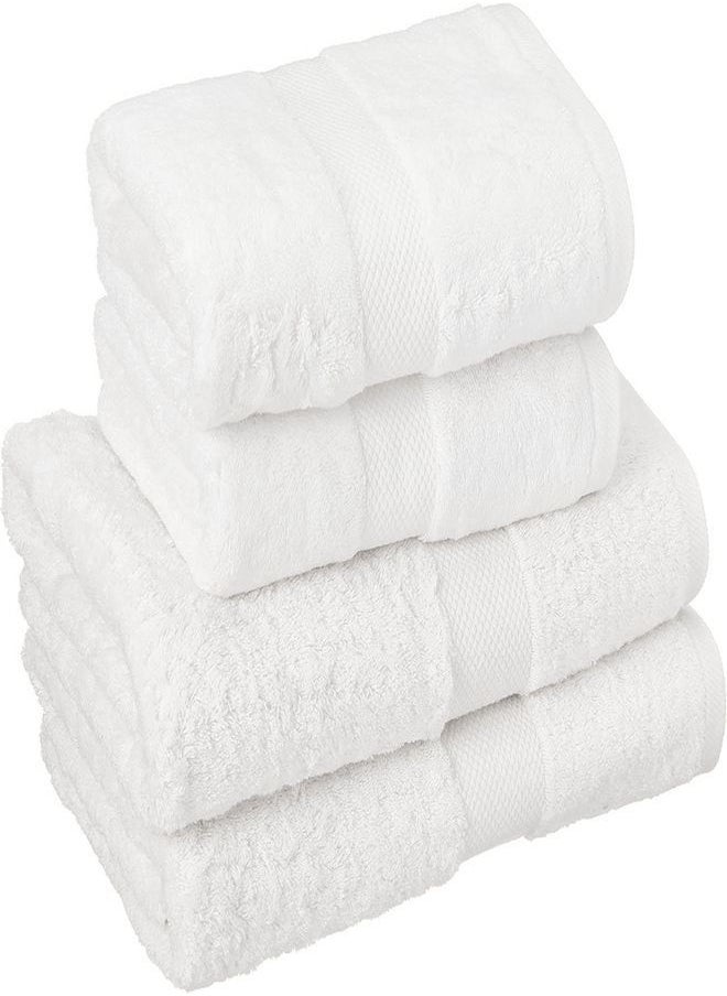 Jacquarddina طقم فوط 4 قطع 50×100 و 70×140 ابيض 
