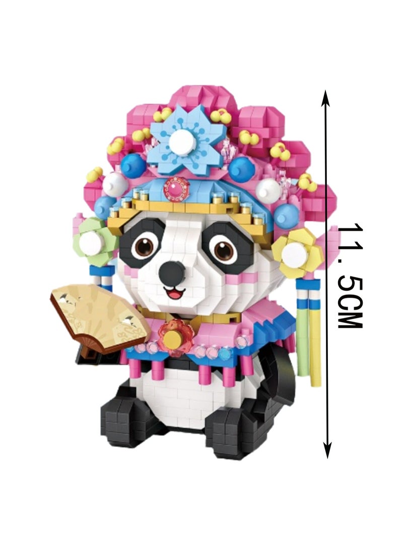 1070pcs Huadan Panda, Guochao Assembly Model Ornaments Building Blocks Toys, Children'S Educational Game Gifts - Image 2