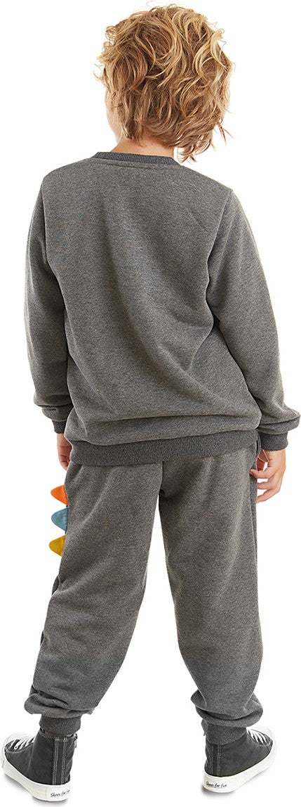 Denokids Rawr Crawling Boy Anthracite Tracksuit  - Image 2