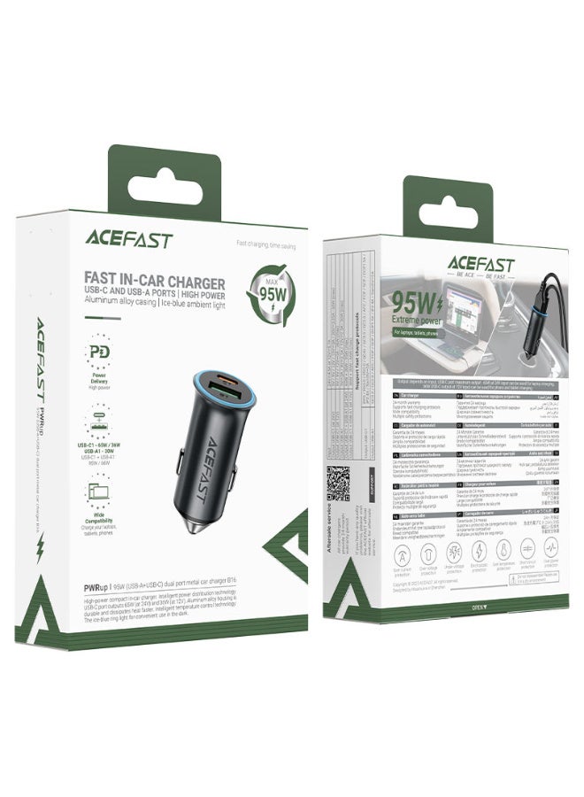 acefast Fast Charge Car Charger B16 95W (1xUSB-C + 1xUSB-A) - Image 5