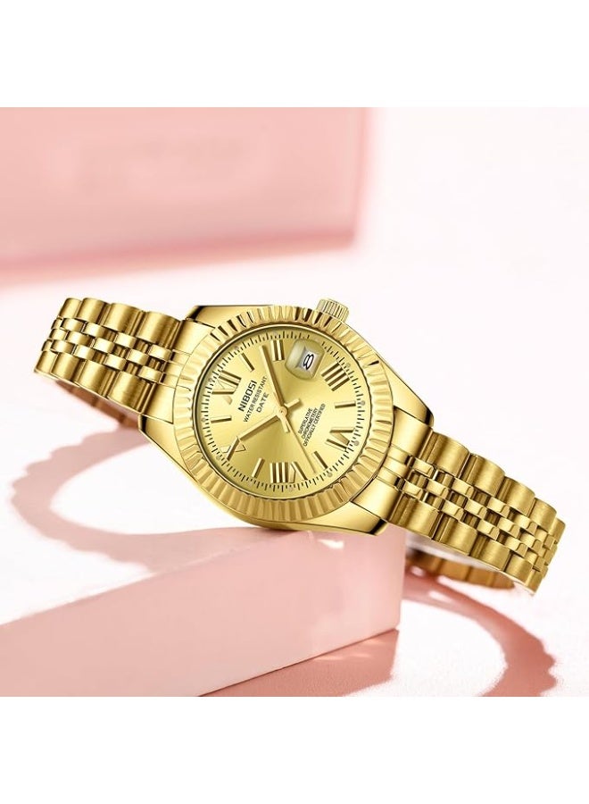 NIBOSI Women Watch Analog Quartz Stainless Steel Waterproof Classic Desiger Date Watches for Women - Image 3