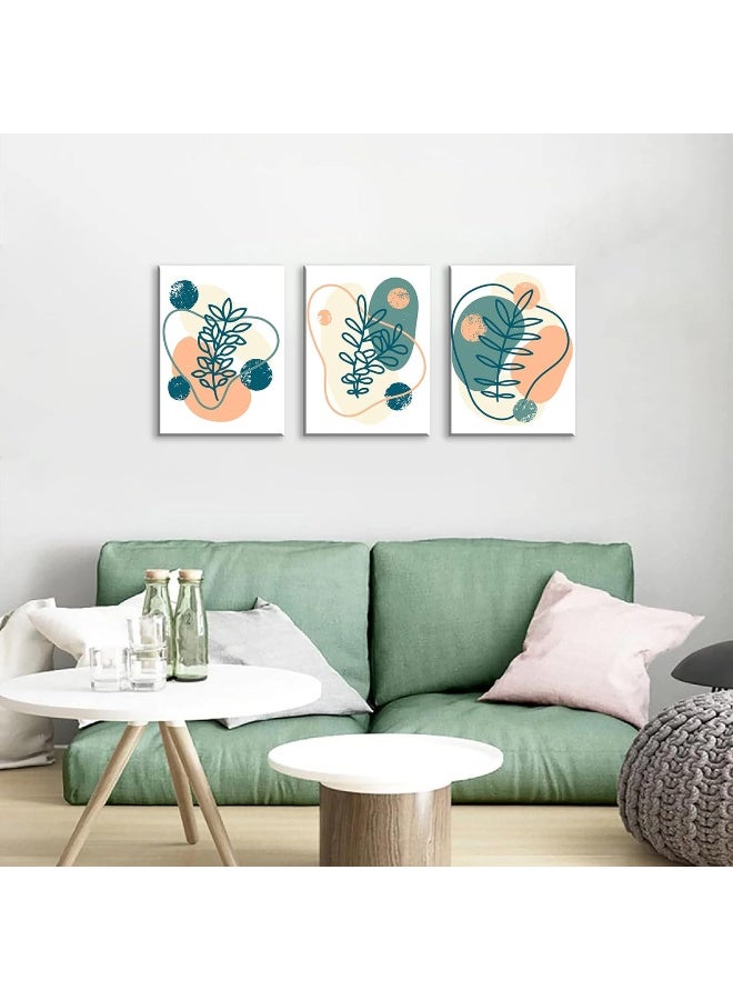 NAN Wind 3 Panel Boho Wall Art Mid Century Modern Decor Canvas Prints Minimalist Neutral Abstract Geometric Wall Art Palm Leaves Art Pictures Canvas Bathroom Decor Aesthetic Decorations for Home - Image 5