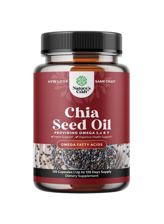 Natures Design Chia Seed Oil Extract Capsules Plant Based Omega 3 6 9 Supplement And Daily Fiber Capsules For Adults Digestive Support Immunity And Heart Health Omega 3 Fatty Acids Supplement For Men And Women - Image 1