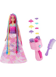 Barbie Barbie Dreamtopia Fantasy Braid Twist N Style Rainbow Hair Doll Playset  - Image 2