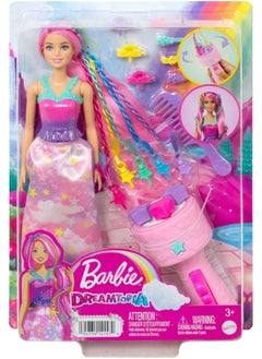 Barbie Barbie Dreamtopia Fantasy Braid Twist N Style Rainbow Hair Doll Playset  - Image 1