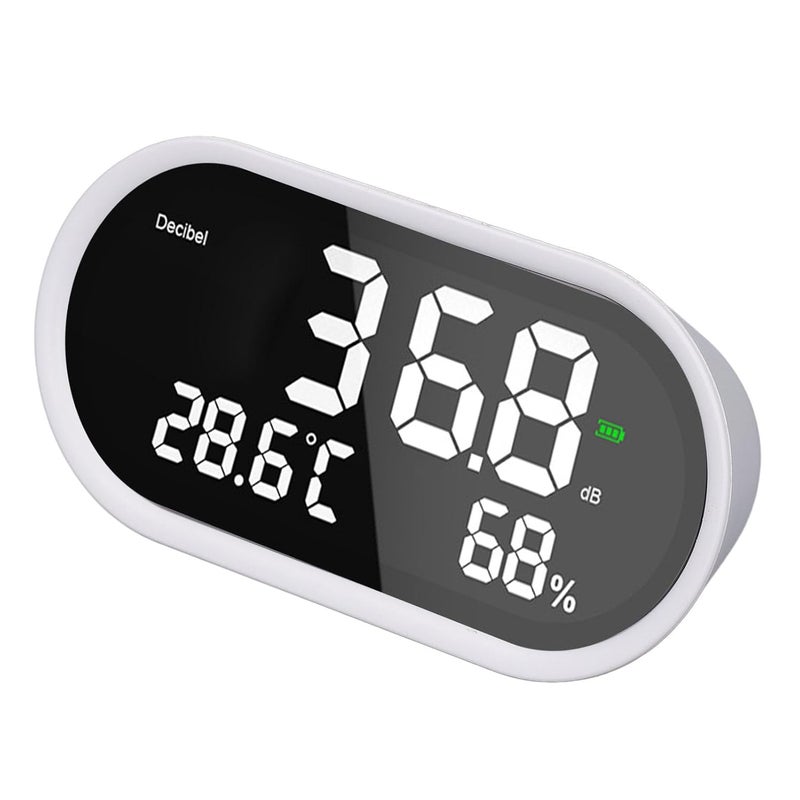 Digital Decibel Meter with Temperature Humidity LCD Backlit Screen Rechargeable Battery - Image 5