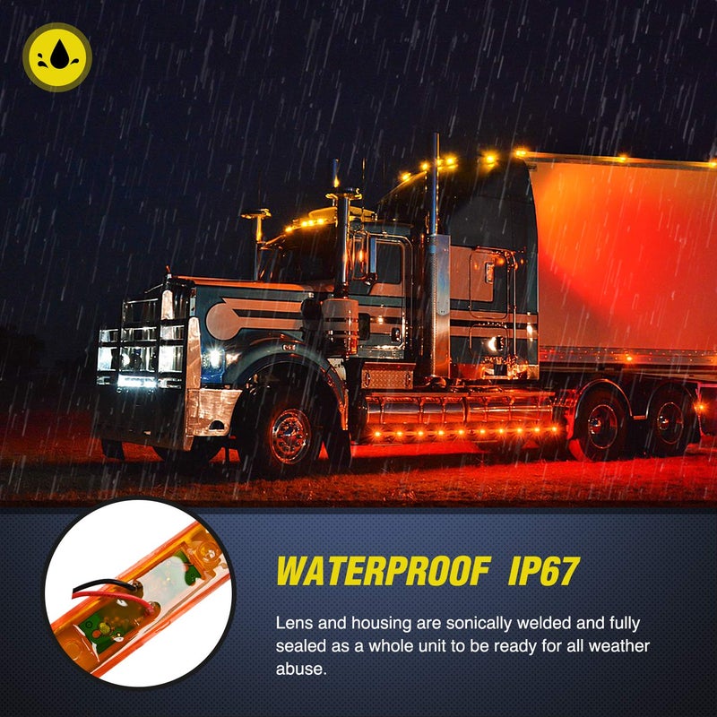 Nilight 4PCS 3.9 Inch 3 Led Truck Trailer Light Front Rear LED Side Marker Lights Clearance Indicator Lamp Waterproof Sealed Surface Mounted LED Marker Light - Image 2