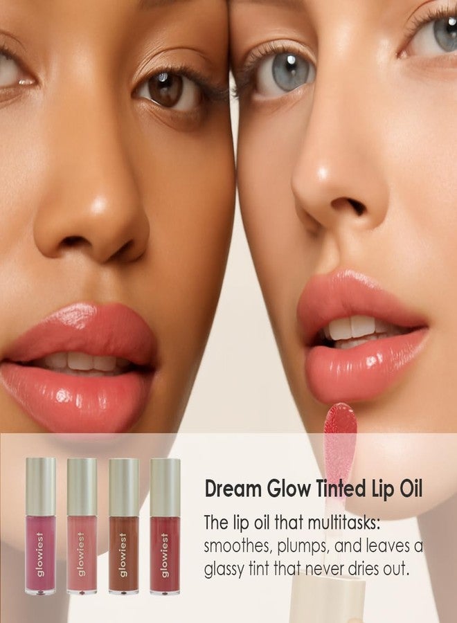 glowiest Dream Glow Tinted Lip Oil ; 3-in-1 Formula: Lip Gloss with a high shine finish, Non-sticky Long Lasting | Korean Plumped Tinted Lip Oil - 0.19 fl. oz. 5.7 ml (003 DUSTY ROSE, Original) - Image 4