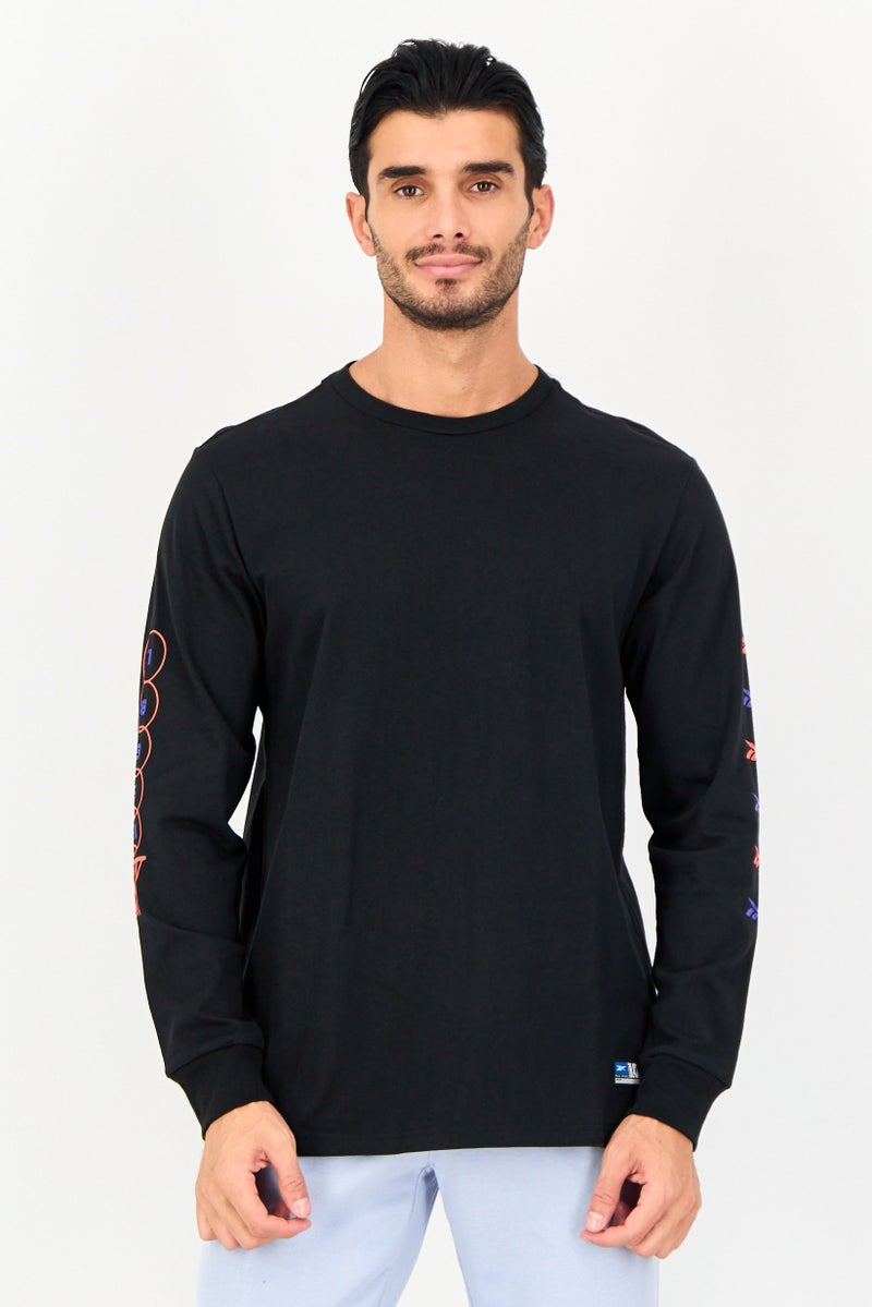 Reebok Men Sportswear Fit Long Sleeve Outdoor T-Shirt, Black - Image 1