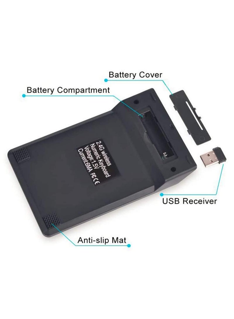 1 قطعة من لوحة الأرقام السلكية ذات 18 مفتاحًا ولوحة أرقام مصغرة لاسلكية USB 2.4 جيجاهرتز، لوحة مفاتيح رقمية لأجهزة iMac / MacBook Air / Pro / كمبيوتر محمول / جهاز كمبيوتر مكتبي. - Image 4