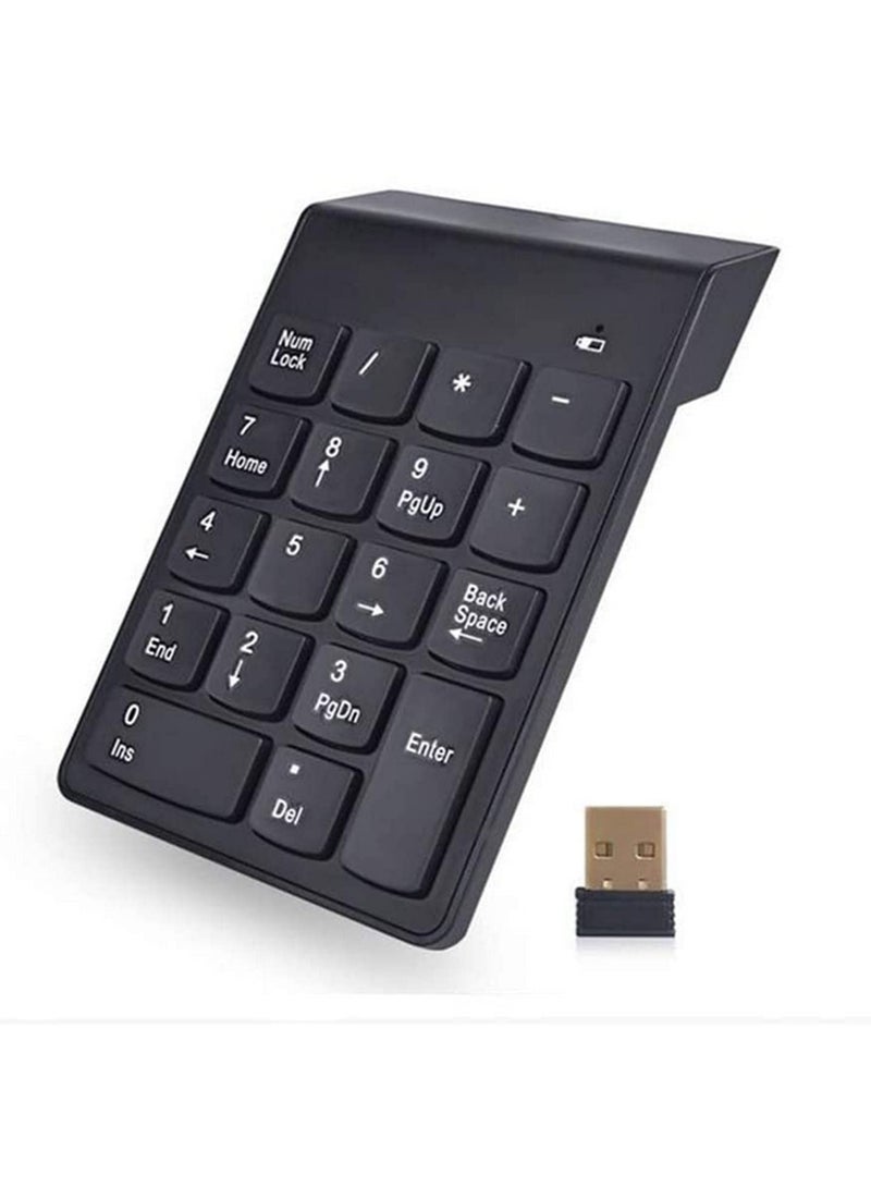 1 قطعة من لوحة الأرقام السلكية ذات 18 مفتاحًا ولوحة أرقام مصغرة لاسلكية USB 2.4 جيجاهرتز، لوحة مفاتيح رقمية لأجهزة iMac / MacBook Air / Pro / كمبيوتر محمول / جهاز كمبيوتر مكتبي. - Image 1