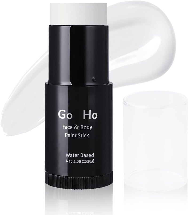 Go Ho White Face Paint Stick Washable 106 OzNontoxic Cream to Powder Body PaintFullcoverage Face Paint Stick for Theater Halloween SFX Cosplay Makeup