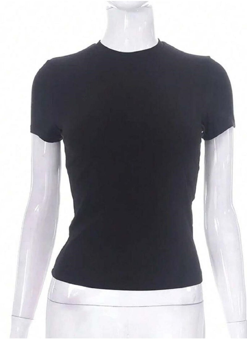 MANIKAN Under T-Shirt Women's Plain Short Sleeve with Round Neck  - Image 2