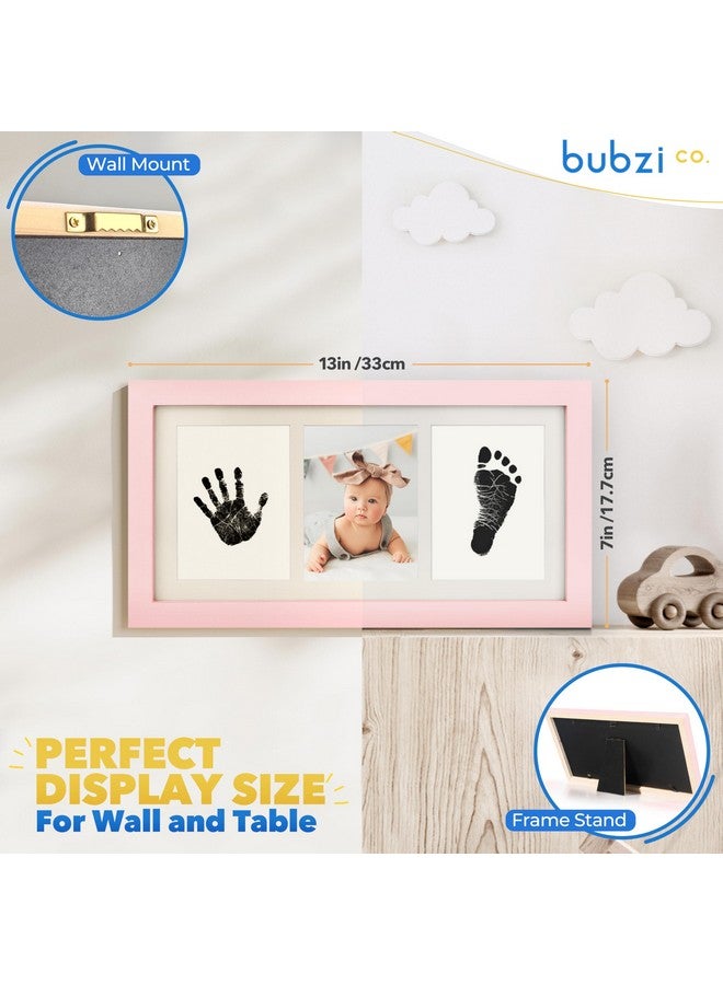 Bubzi Co Baby Handprint Kit & Footprint Photo Frame for Newborn Girls and Boys, Unique Baby Shower Gifts Set for Registry, Memorable Keepsake Decorations for Room Wall or Nursery Decor (Ballet Pink) - Image 4