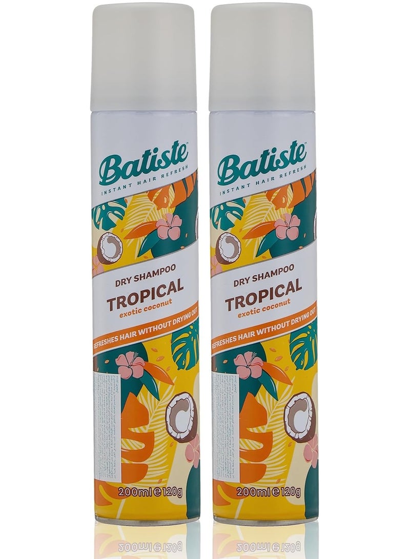 باتيستي شامبو باتيست الجاف، برائحة استوائية، 200 مل، عبوة من قطعتين - Image 1