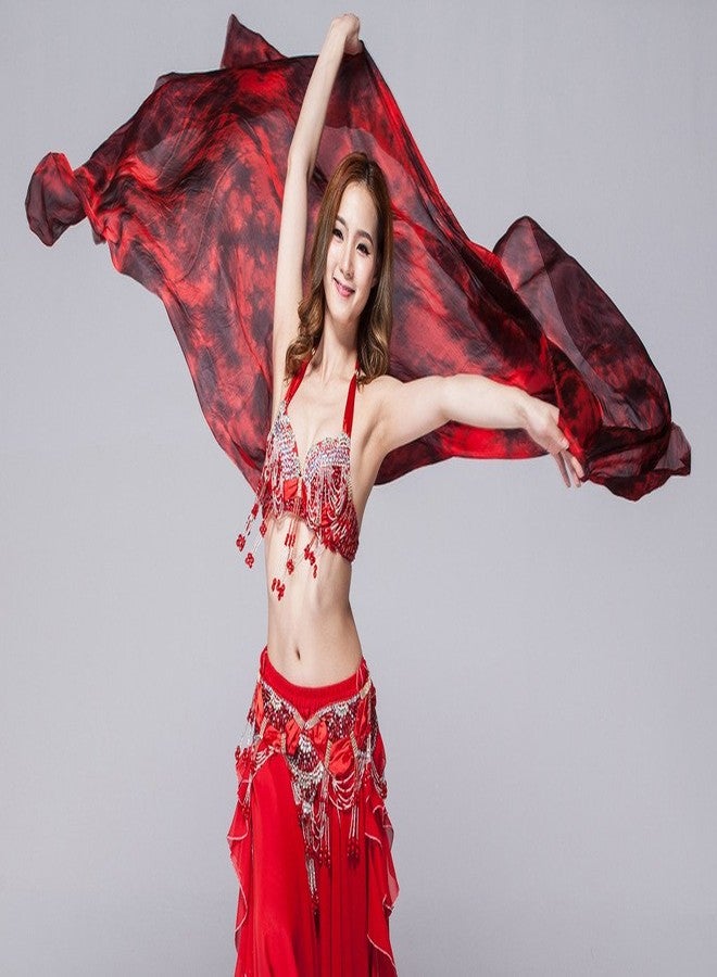 ZLTdream Women's 100% Silk Belly Dance Veils and Scarf Colors 98.4 * 43.3inch - Image 2