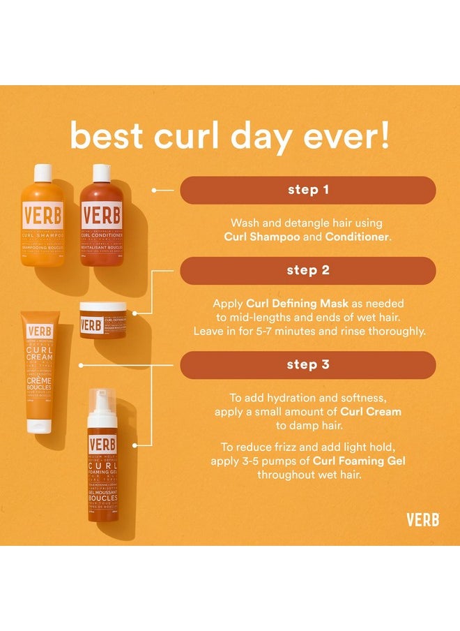 verb - Verb Curl Shampoo & Conditioner Duo - Mild, Cleanse and Smooth Curl Defining Shampoo for Frizzy Hair + Soften, Define and Hydrate Frizz Control Conditioner - Vegan & Sulfate Free, 12 fl oz - Image 1