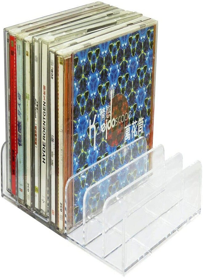 AUXPhome Clear Acrylic DVD/CD Storage Box CD Holder - CD Tray Holds up to 14 CD Cases for Media Shelf Storage and Organization for Countertop/Kitchen/Bathroom/Cabinet. - Image 4