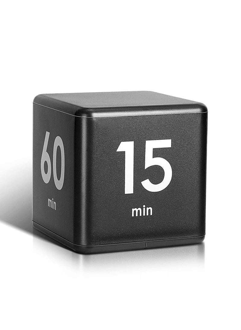 Weewooday Weewooday Cube Timer Block for ADHD Productivity Workout Gravity Sensor Flip Kitchen Desk Timer for Learning Time Countdown Management Settings 15 20 30 60 Minutes 26 InchBlack 