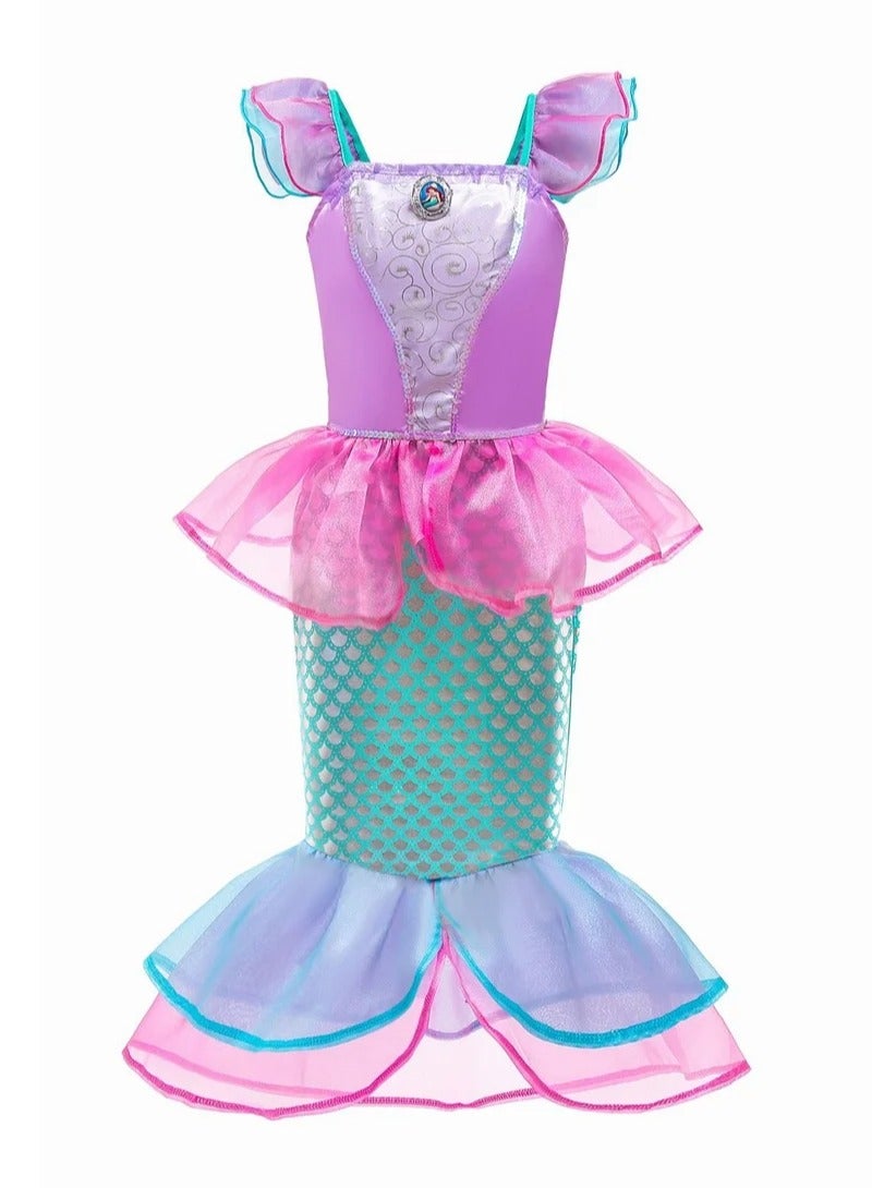 Mermaid Cosplay Costume Fashion Party Dress For Girls(Pink) - Image 1