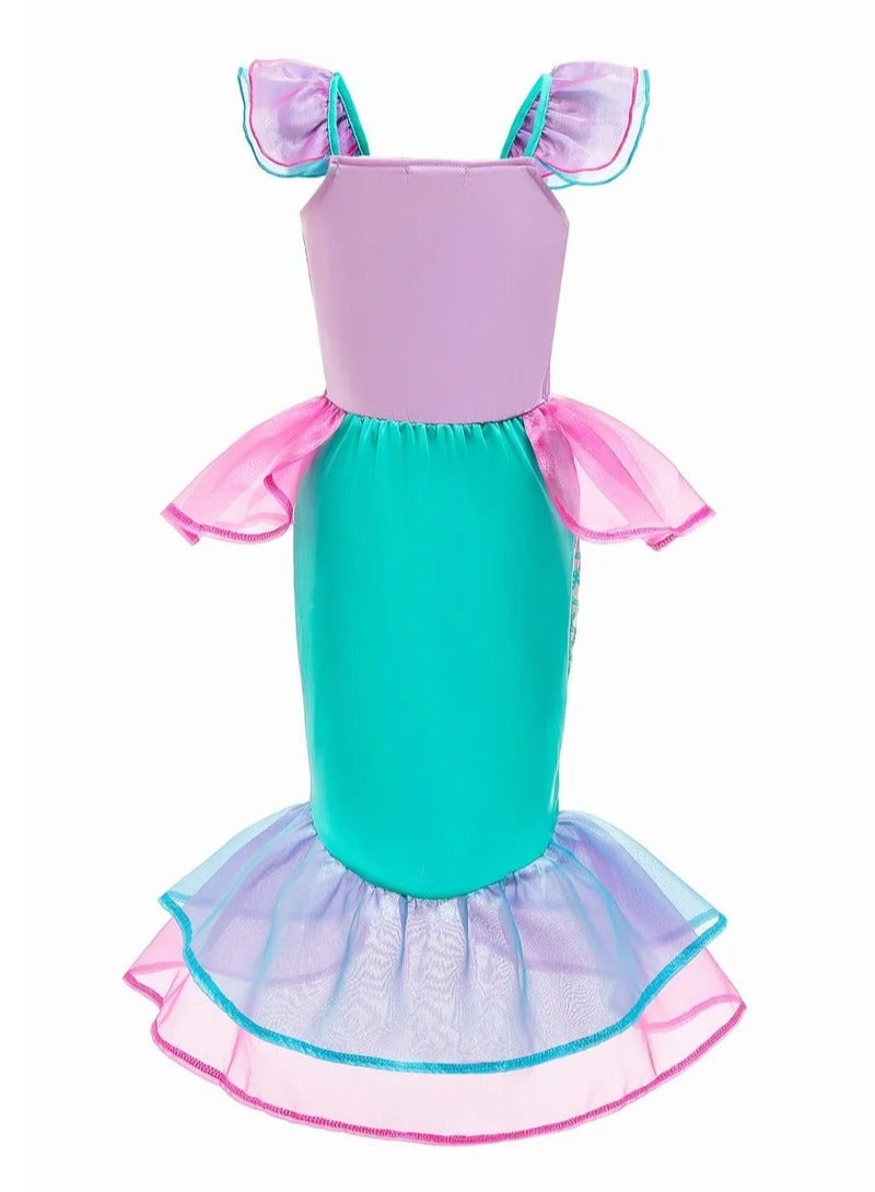 Mermaid Cosplay Costume Fashion Party Dress For Girls(Pink) - Image 2