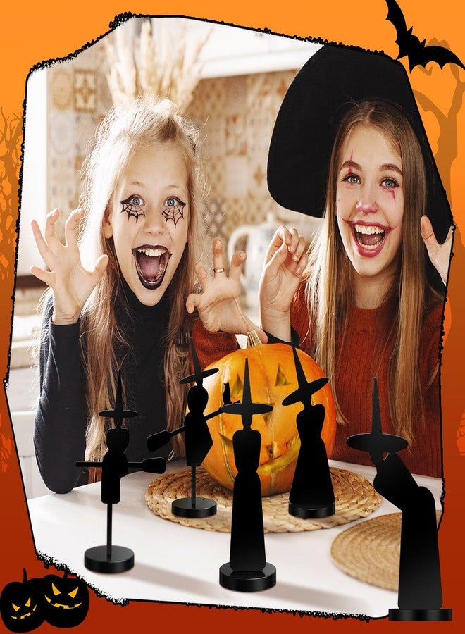 Burbell 5 Pcs Halloween Decorations Indoor Halloween Witch Figurines Set Black Metal Halloween Witches Decor Stylish Witch Scene Figurine Standing Decor for Witch Sabbath Home Table Shelf - Image 5