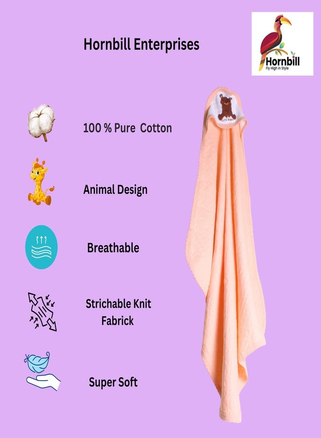 Hornbill Enterprises Hooded Wrapper, a Soft and Cozy Baby Towel Designed for Newborns (0-12 Months). It's Easy to wrap Your Little one snugly Super-Soft, Skin-Friendly Material Pack 1 (1, Orange) - Image 4